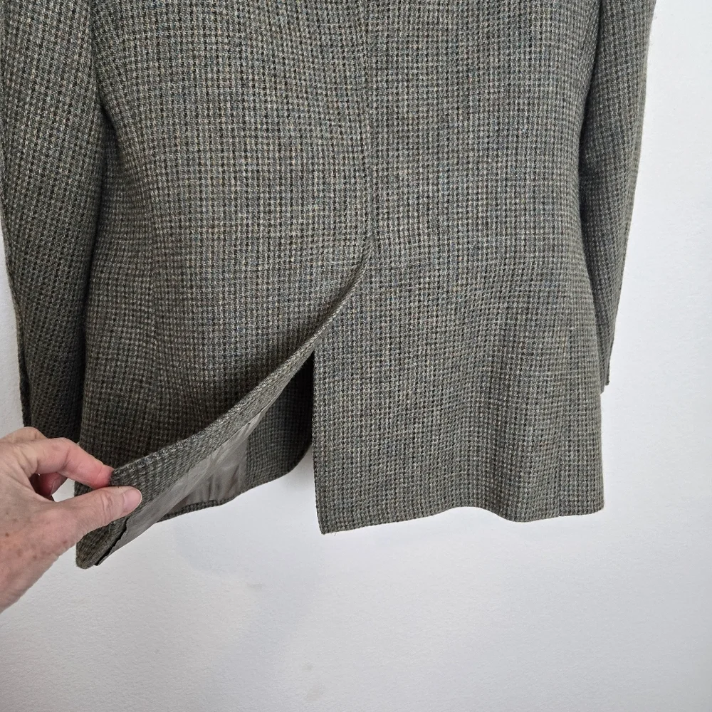 Vintage Polo by Ralph Lauren Houndstooth Wool Blazer‎ Mens 43 R Grandpacore USA